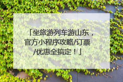 坐旅游列车游山东，官方小程序攻略/订票/优惠全搞定！