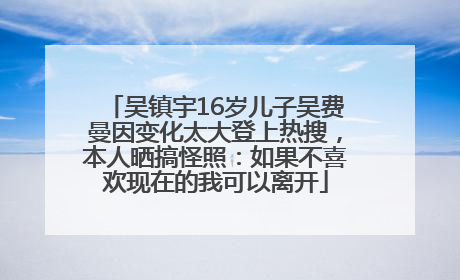 吴镇宇16岁儿子吴费曼因变化太大登上热搜，本人晒搞怪照：如果不喜欢现在的我可以离开