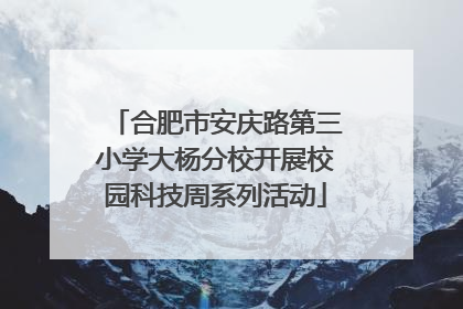 合肥市安庆路第三小学大杨分校开展校园科技周系列活动