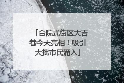 合院式街区大吉巷今天亮相！吸引大批市民涌入
