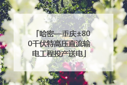 哈密—重庆±800千伏特高压直流输电工程投产送电