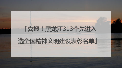 喜报！黑龙江313个先进入选全国精神文明建设表彰名单