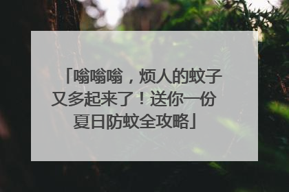 嗡嗡嗡，烦人的蚊子又多起来了！送你一份夏日防蚊全攻略
