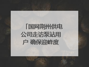国网荆州供电公司走访泵站用户 确保迎峰度夏用电安全