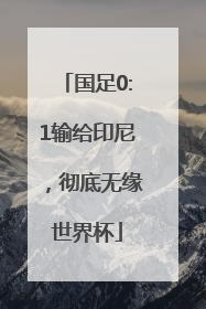 国足0:1输给印尼，彻底无缘世界杯