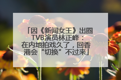 因《新闻女王》出圈 TVB演员林正峰：在内地拍戏久了，回香港会“切换”不过来