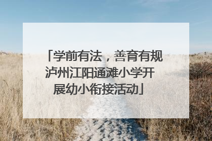 学前有法，善育有规 泸州江阳通滩小学开展幼小衔接活动