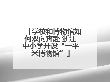学校和博物馆如何双向奔赴 浙江中小学开设“一平米博物馆”