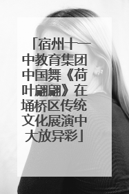 宿州十一中教育集团中国舞《荷叶翩翩》在埇桥区传统文化展演中大放异彩