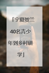 宁夏贺兰40名青少年到乡村研学