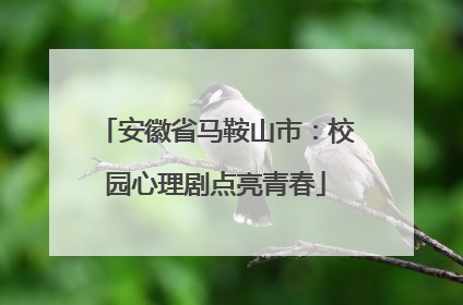 安徽省马鞍山市：校园心理剧点亮青春