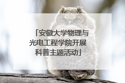 安徽大学物理与光电工程学院开展科普主题活动