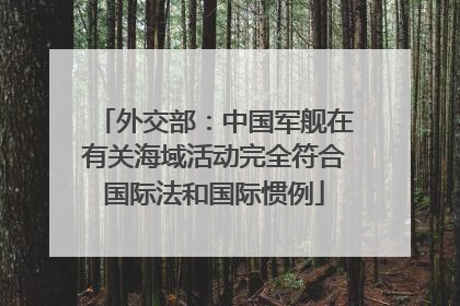 外交部：中国军舰在有关海域活动完全符合国际法和国际惯例
