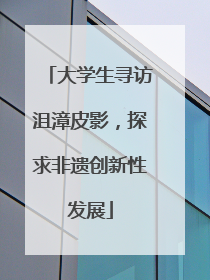 大学生寻访沮漳皮影，探求非遗创新性发展