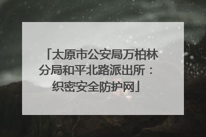 太原市公安局万柏林分局和平北路派出所：织密安全防护网