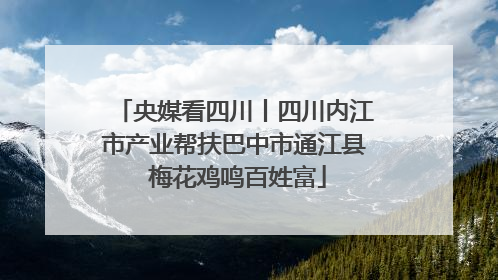 央媒看四川丨四川内江市产业帮扶巴中市通江县 梅花鸡鸣百姓富