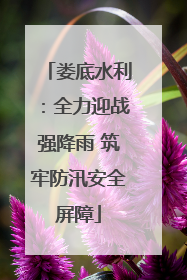 娄底水利：全力迎战强降雨 筑牢防汛安全屏障