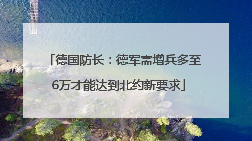 德国防长：德军需增兵多至6万才能达到北约新要求