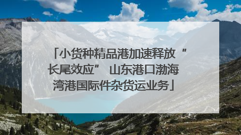 小货种精品港加速释放“长尾效应” 山东港口渤海湾港国际件杂货运业务