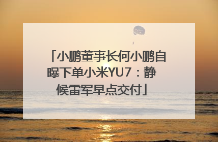 小鹏董事长何小鹏自曝下单小米YU7：静候雷军早点交付