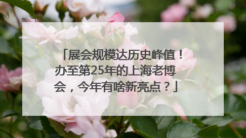 展会规模达历史峰值！办至第25年的上海老博会，今年有啥新亮点？
