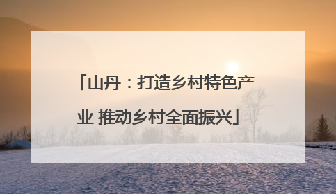 山丹：打造乡村特色产业 推动乡村全面振兴