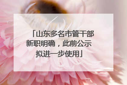 山东多名市管干部新职明确，此前公示拟进一步使用