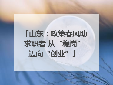 山东：政策春风助求职者 从“稳岗”迈向“创业”