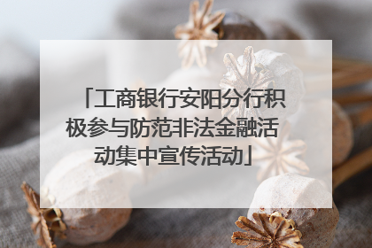 工商银行安阳分行积极参与防范非法金融活动集中宣传活动
