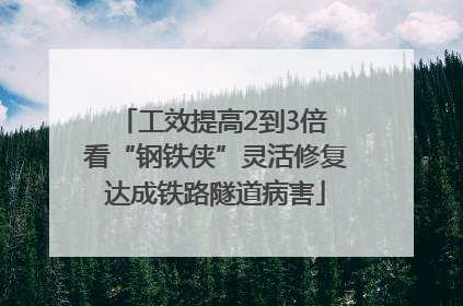 工效提高2到3倍 看“钢铁侠”灵活修复达成铁路隧道病害