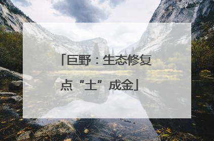 巨野：生态修复点“土”成金