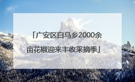 广安区白马乡2000余亩花椒迎来丰收采摘季