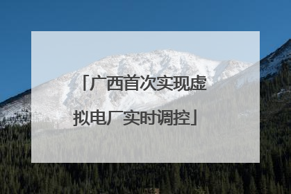 广西首次实现虚拟电厂实时调控