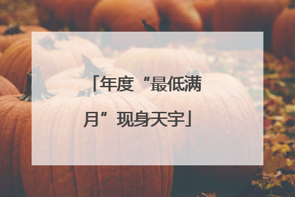 年度“最低满月”现身天宇