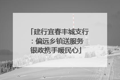 建行宜春丰城支行：偏远乡镇送服务 银政携手暖民心
