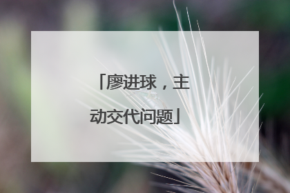 廖进球，主动交代问题