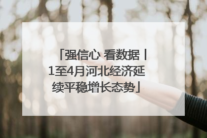 强信心 看数据丨1至4月河北经济延续平稳增长态势