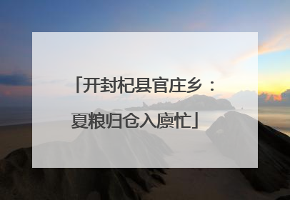 开封杞县官庄乡：夏粮归仓入廪忙