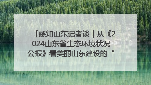感知山东记者谈｜从《2024山东省生态环境状况公报》看美丽山东建设的“成绩单”与“任务书”