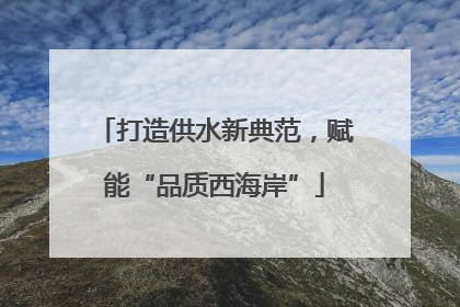 打造供水新典范，赋能“品质西海岸”