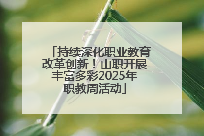 持续深化职业教育改革创新！山职开展丰富多彩2025年职教周活动