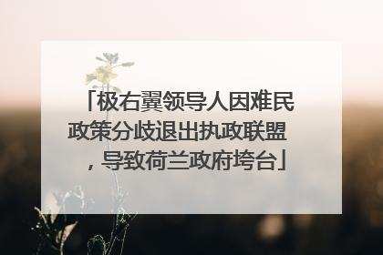 极右翼领导人因难民政策分歧退出执政联盟，导致荷兰政府垮台