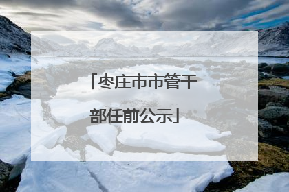 枣庄市市管干部任前公示