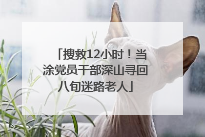 搜救12小时！当涂党员干部深山寻回八旬迷路老人