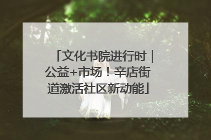 文化书院进行时｜公益+市场！辛店街道激活社区新动能