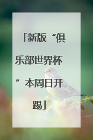 新版“俱乐部世界杯”本周日开踢