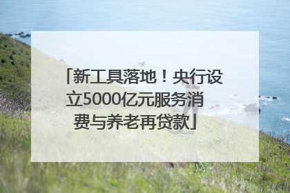新工具落地！央行设立5000亿元服务消费与养老再贷款