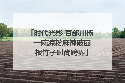 时代光影 百部川扬｜一碗凉粉麻辣破圈 一根竹子时尚跨界