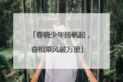 春晓少年扬帆起，奋楫乘风破万里