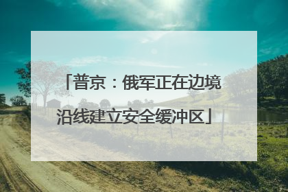 普京：俄军正在边境沿线建立安全缓冲区